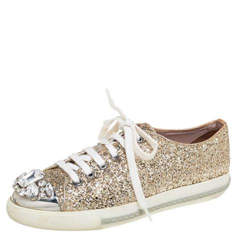 miu miu gold sneakers|where to buy miu michu.